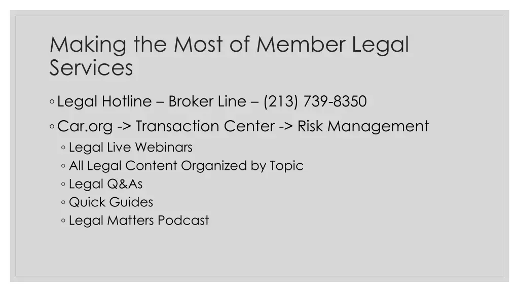 making the most of member legal services