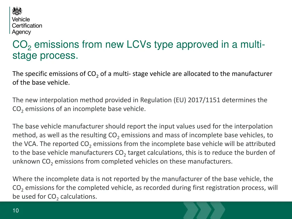 co 2 emissions from new lcvs type approved