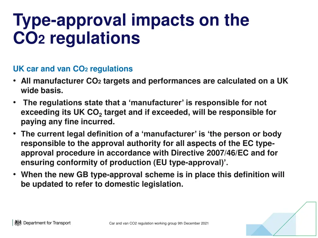 type approval impacts on the co 2 regulations