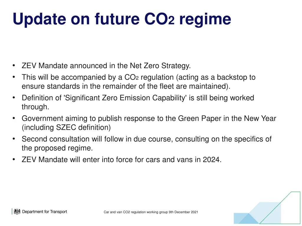 update on future co 2 regime 1