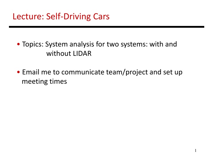 lecture self driving cars