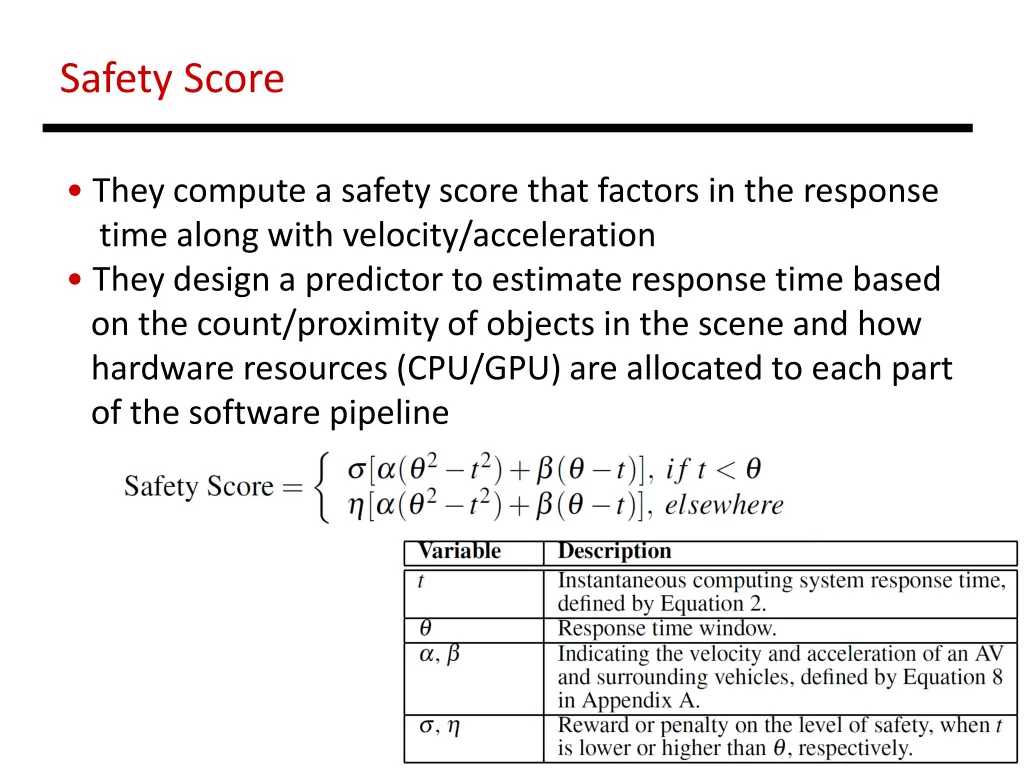 safety score