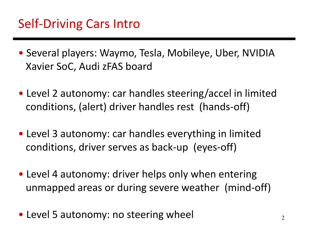 self driving cars intro