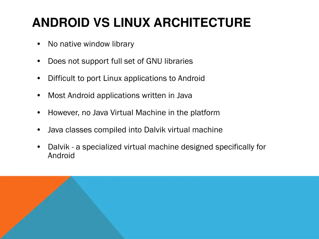 android vs linux architecture