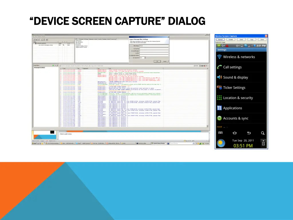 device screen capture dialog device screen