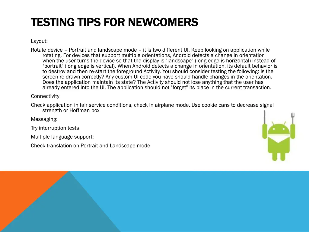 testing tips for newcomers testing tips