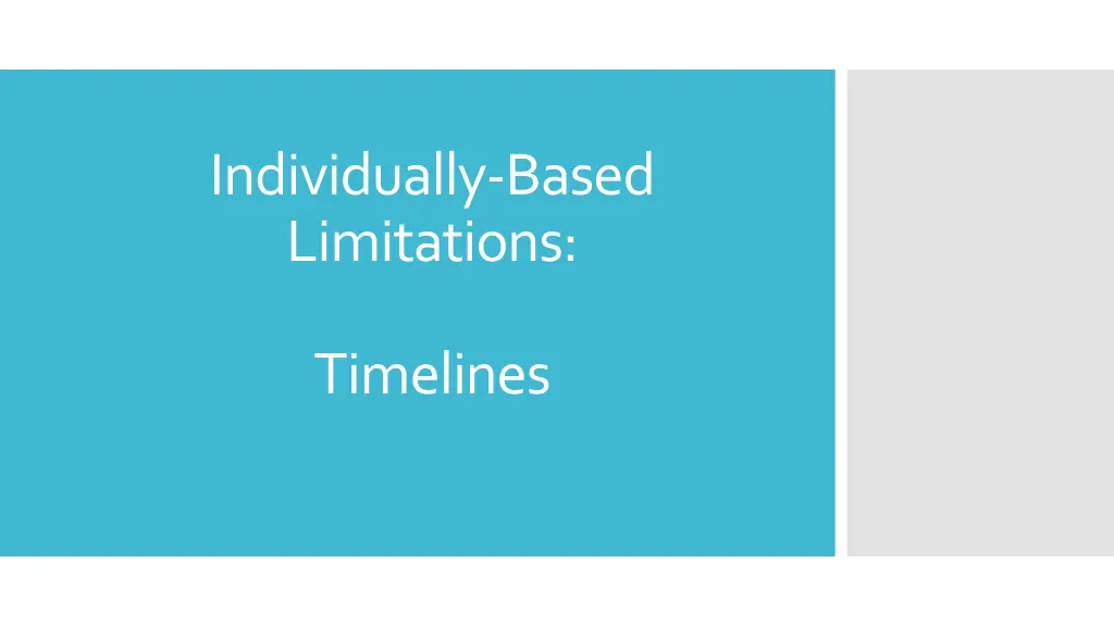 individually based limitations 1