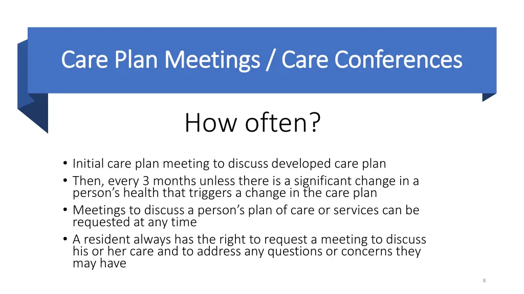 care plan meetings care conferences care plan