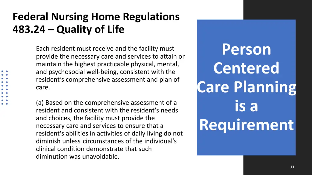 federal nursing home regulations 483 24 quality