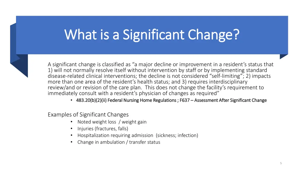 what is a significant change what