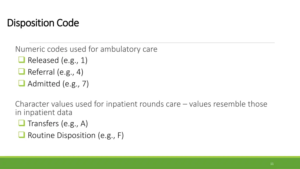 disposition code disposition code