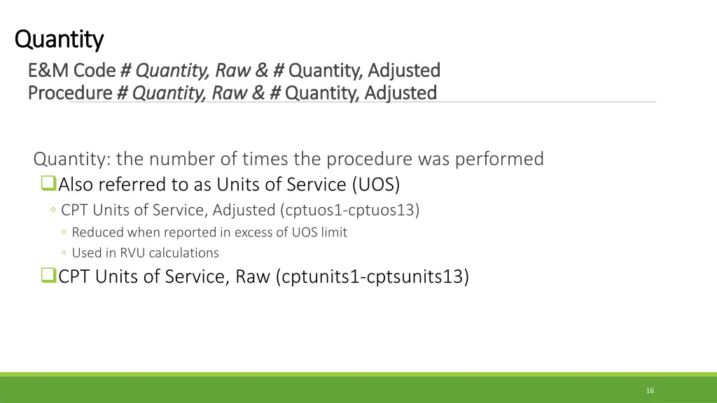 quantity quantity e m code e m code quantity