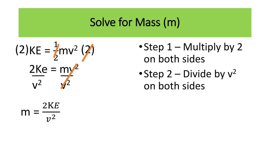 solve for mass m solve for mass m