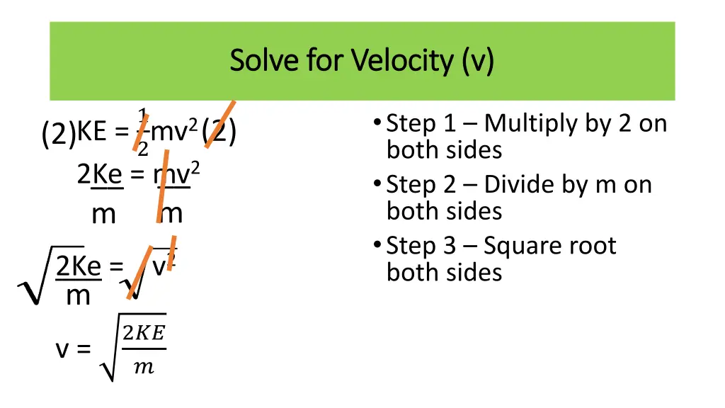 solve for velocity v solve for velocity v