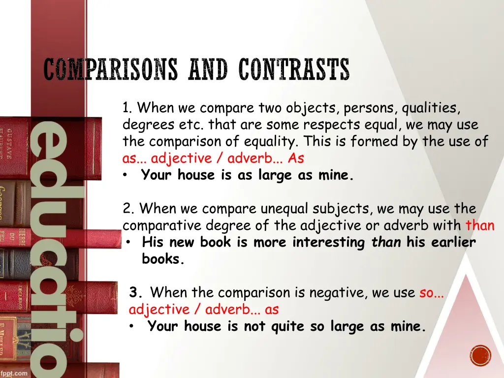 comparisons and contrasts