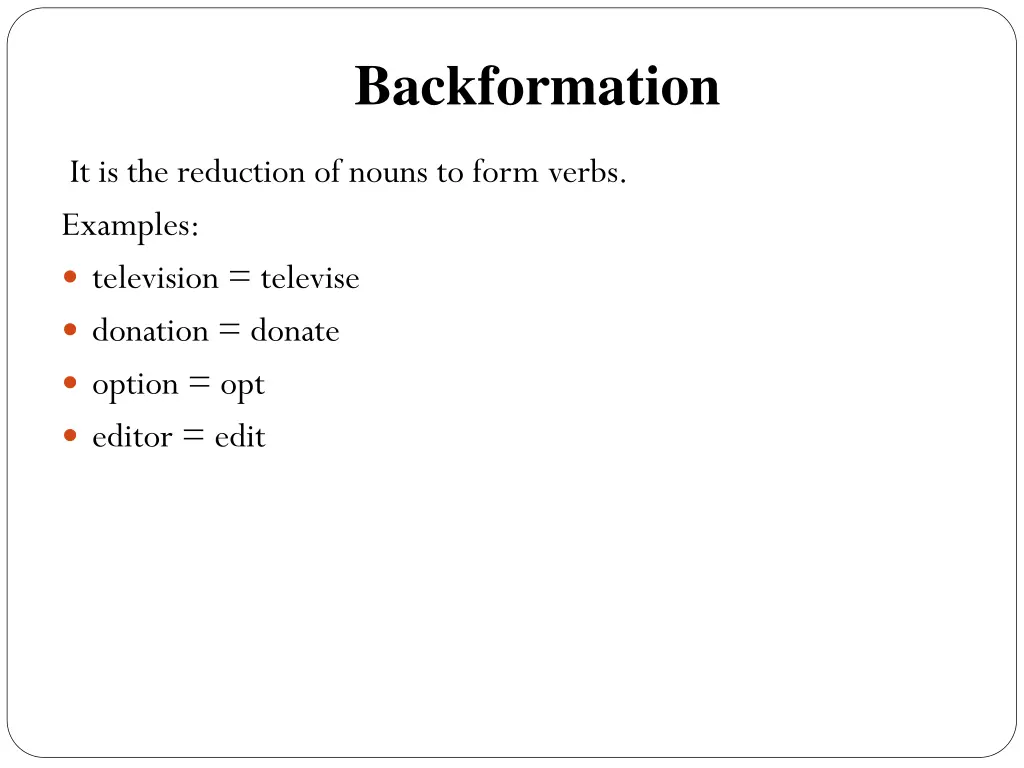 backformation