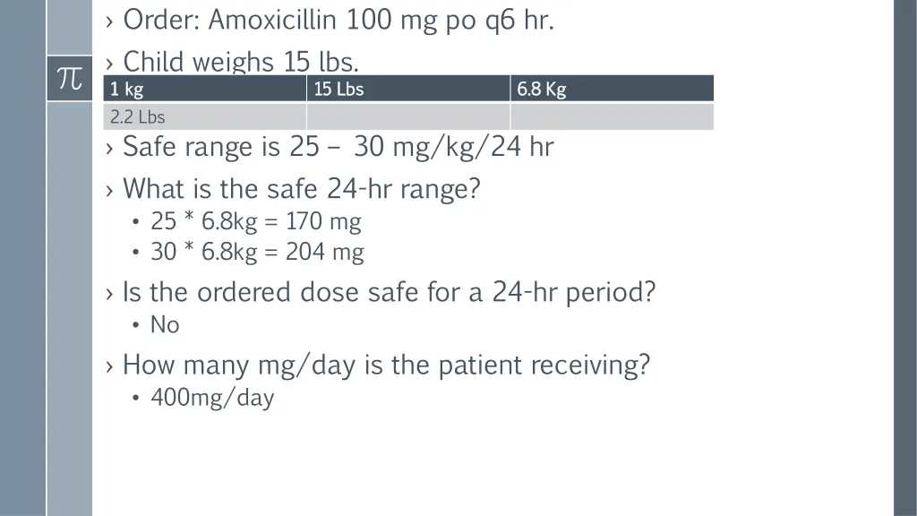 order amoxicillin 100 mg po q6 hr child weighs