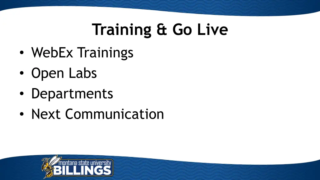 training go live