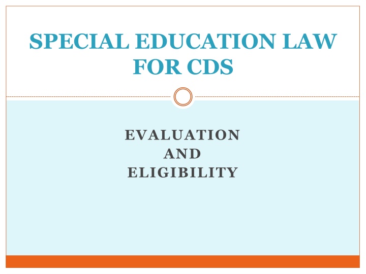 special education law for cds