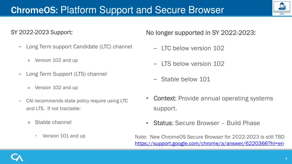 chromeos platform support and secure browser