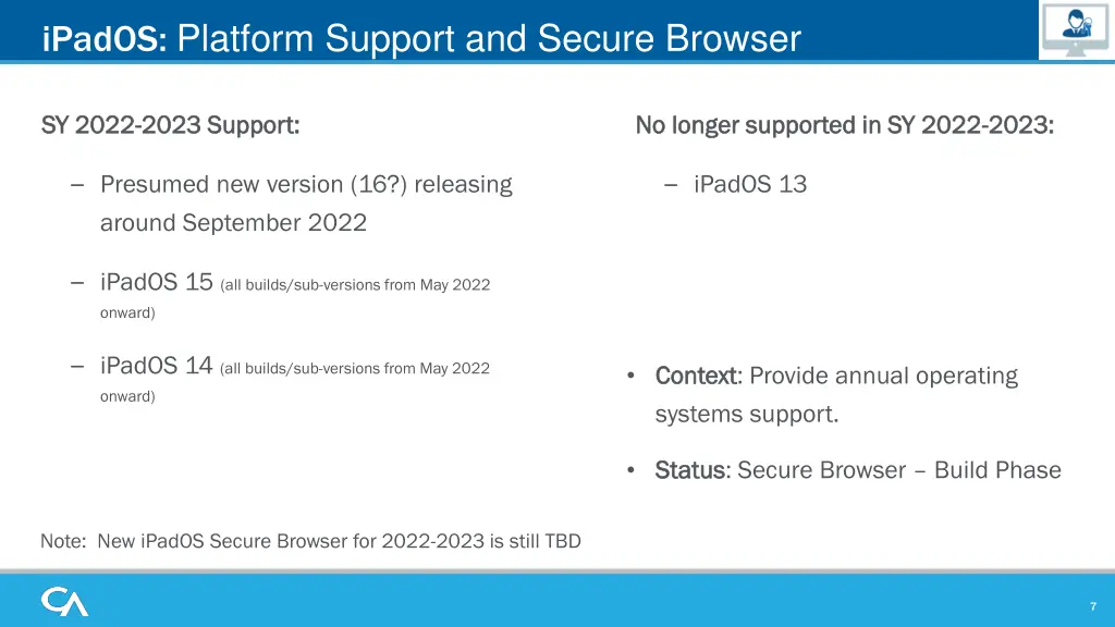 ipados platform support and secure browser