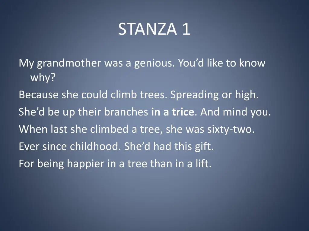 stanza 1