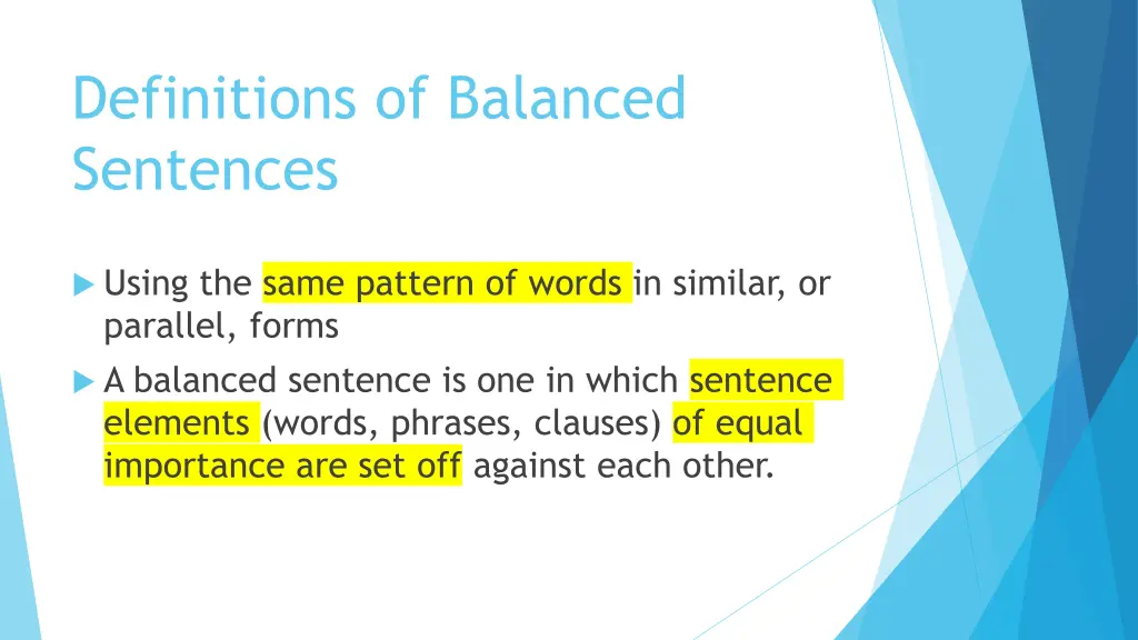 definitions of balanced sentences