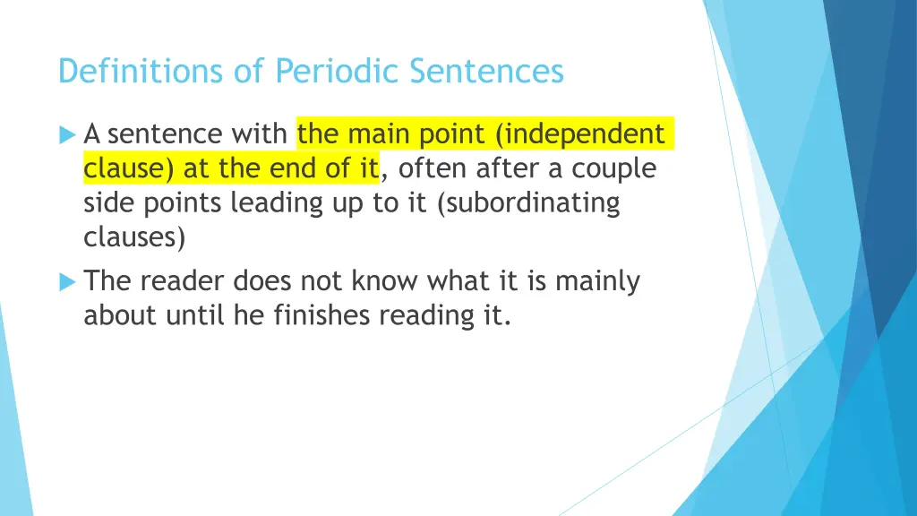 definitions of periodic sentences