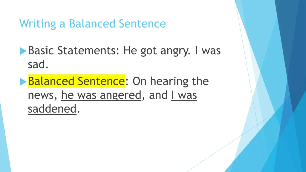 writing a balanced sentence