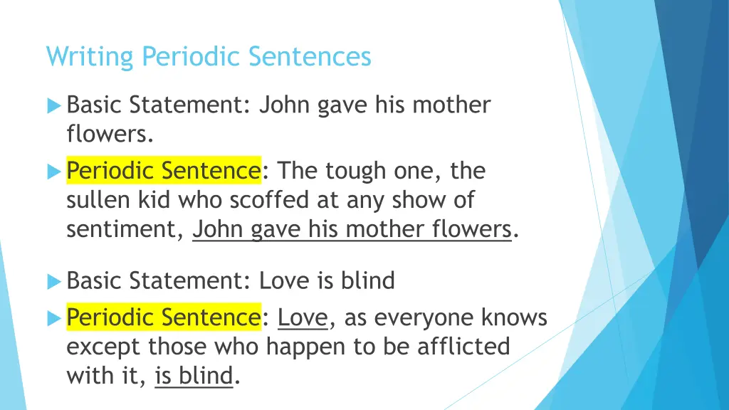 writing periodic sentences