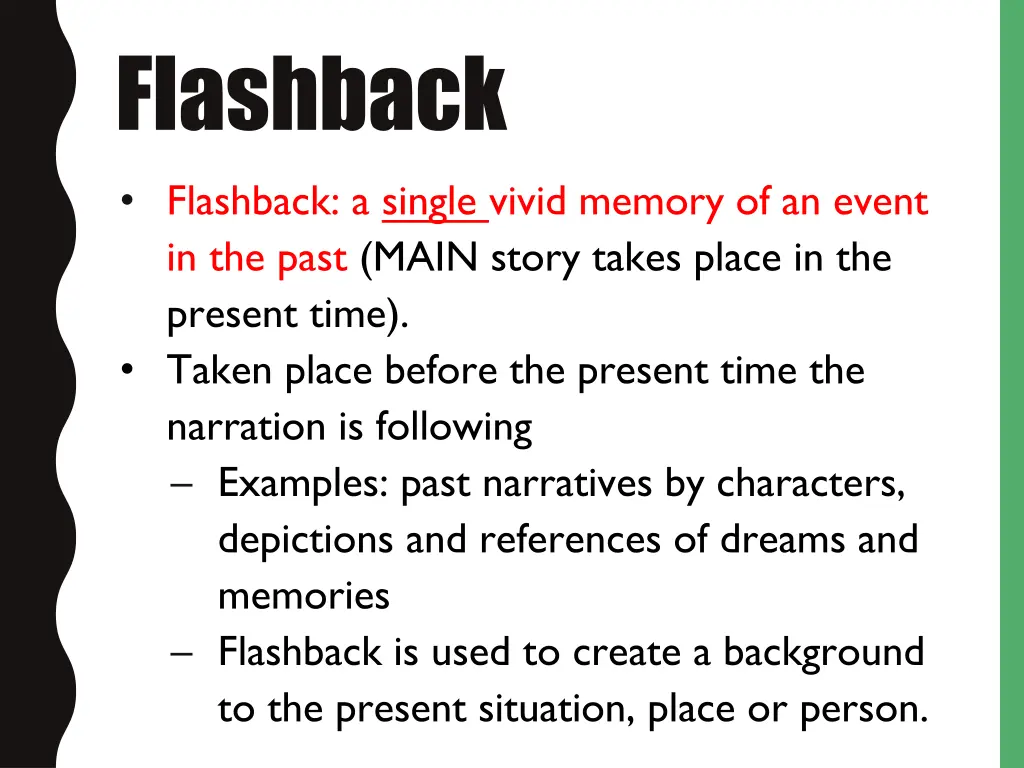 flashback flashback a single vivid memory