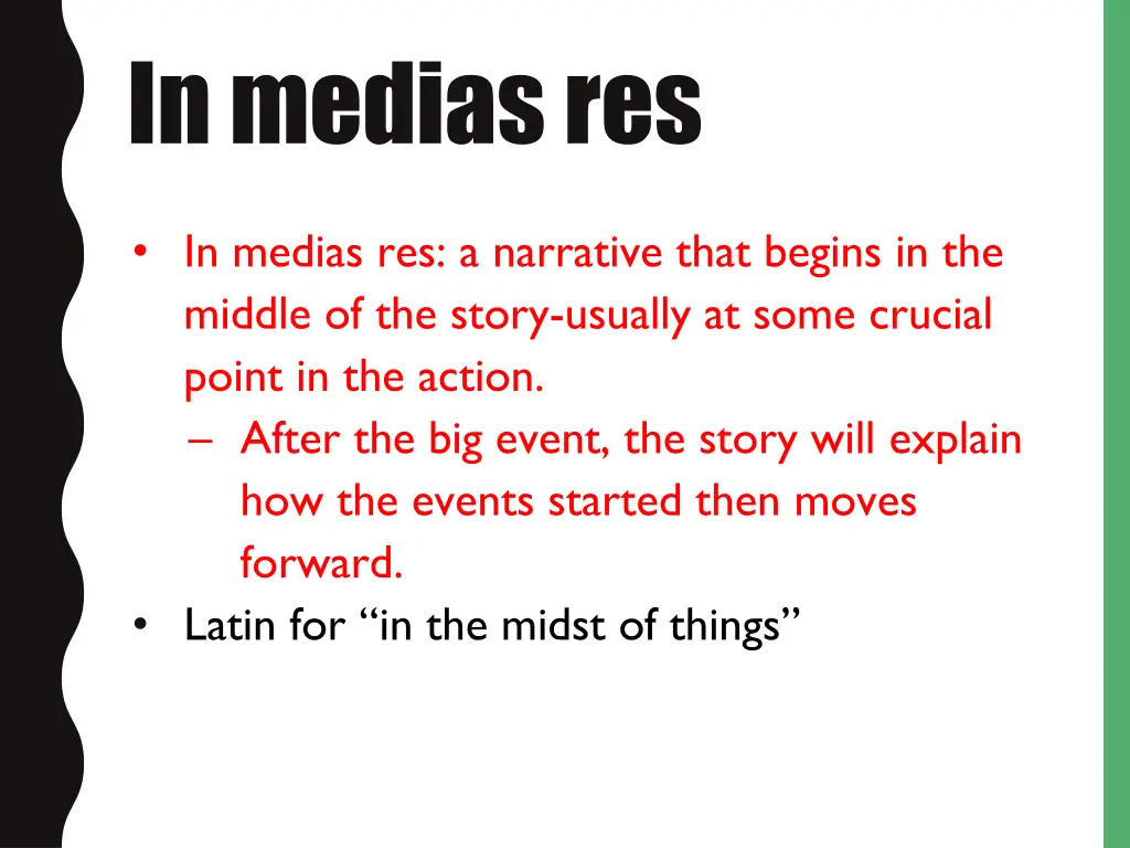 in medias res