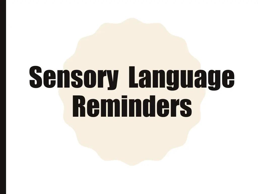 sensory language reminders