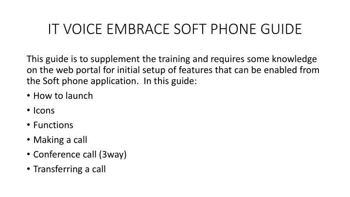 it voice embrace soft phone guide