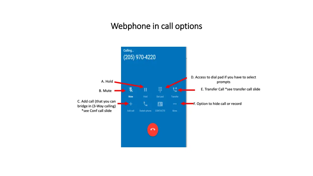 webphone webphone in call options in call options