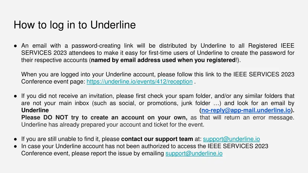 how to log in to underline