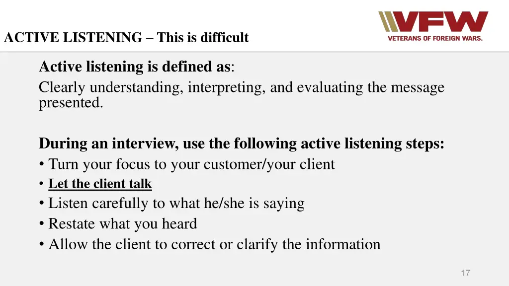 active listening this is difficult