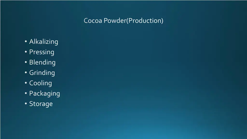 cocoa powder production