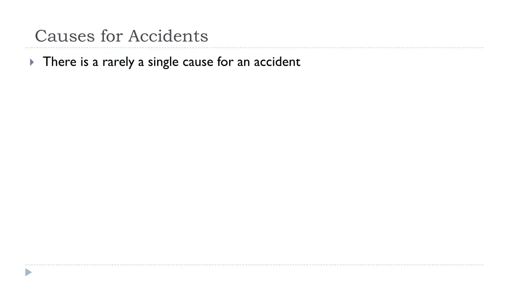 causes for accidents