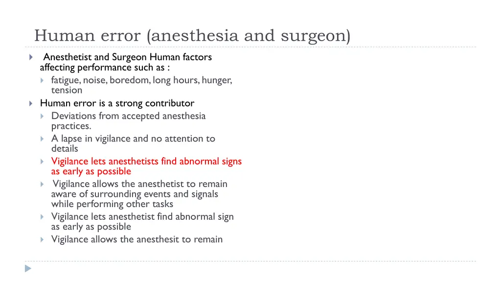 human error anesthesia and surgeon