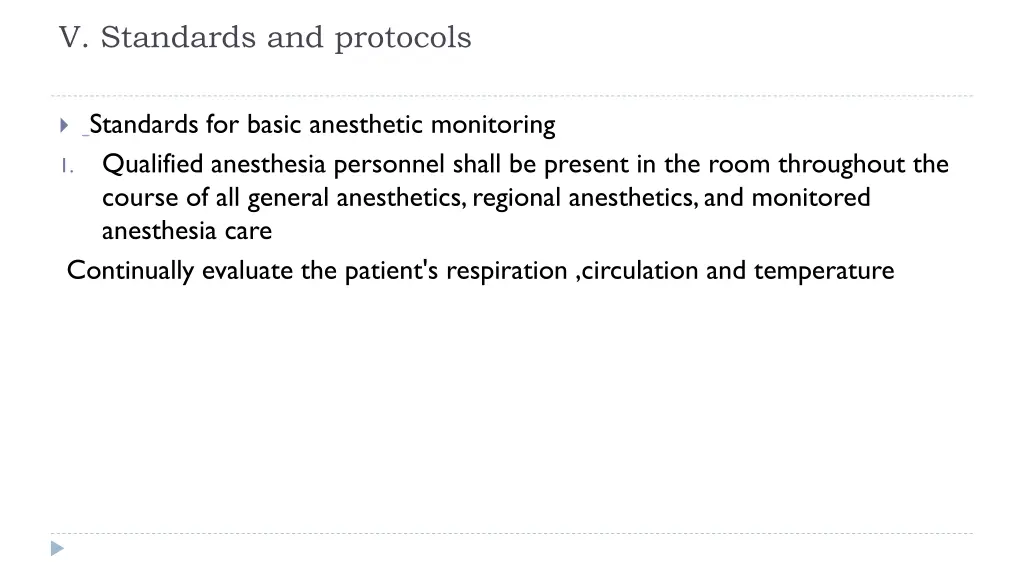 v standards and protocols