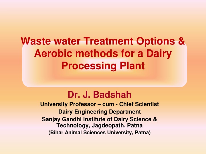 waste water treatment options aerobic methods