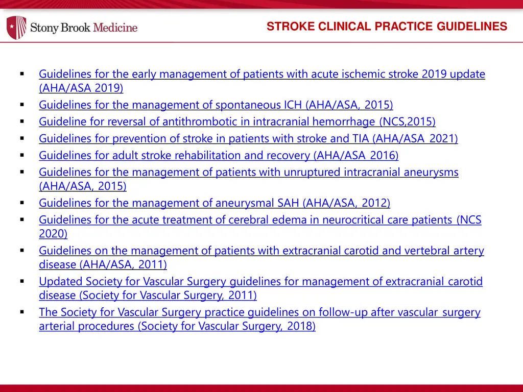 stroke clinical practice guidelines 1