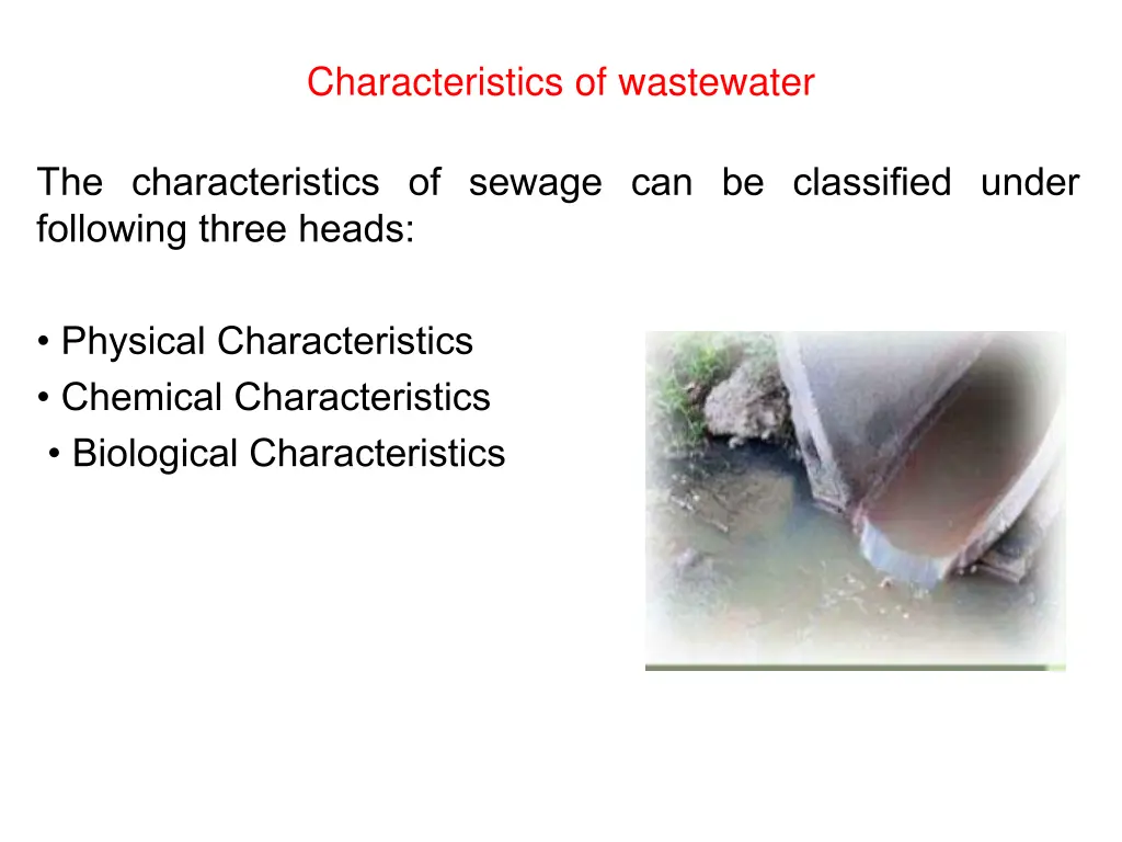 characteristics of wastewater