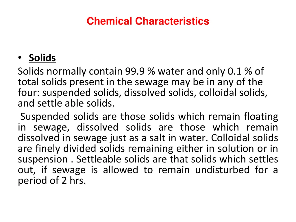 chemical characteristics