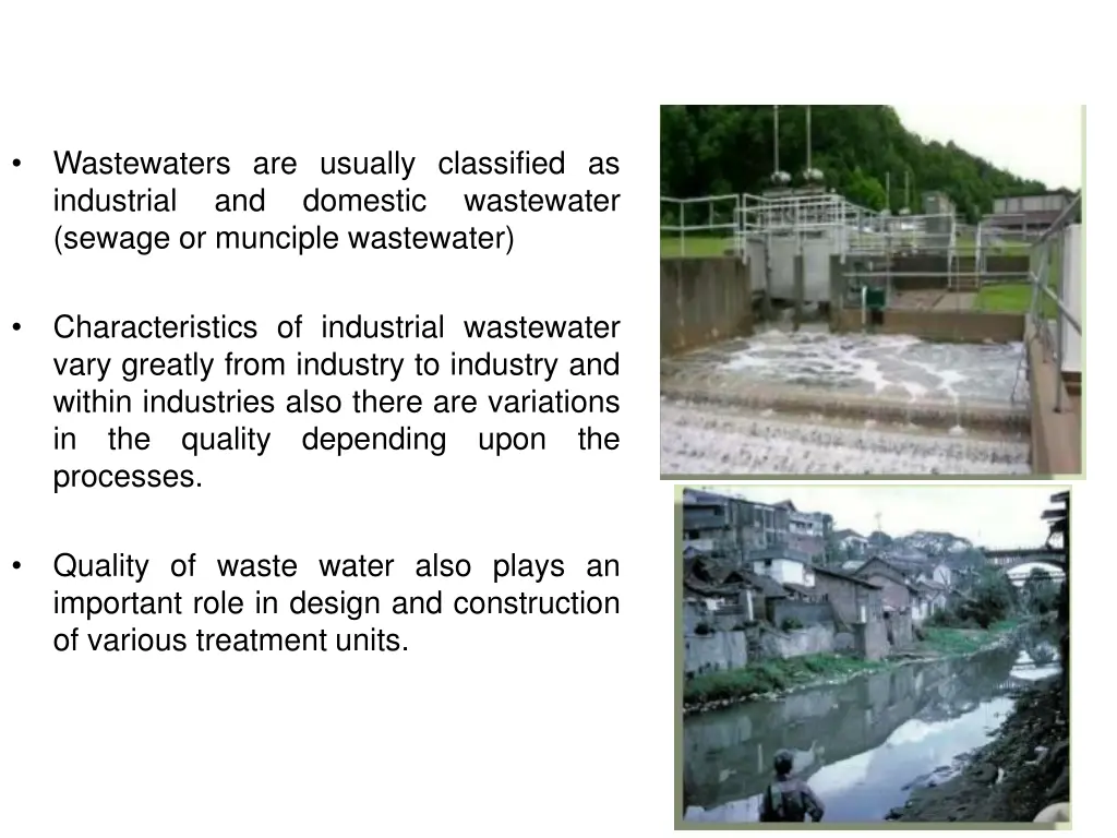 wastewaters are usually classified as industrial