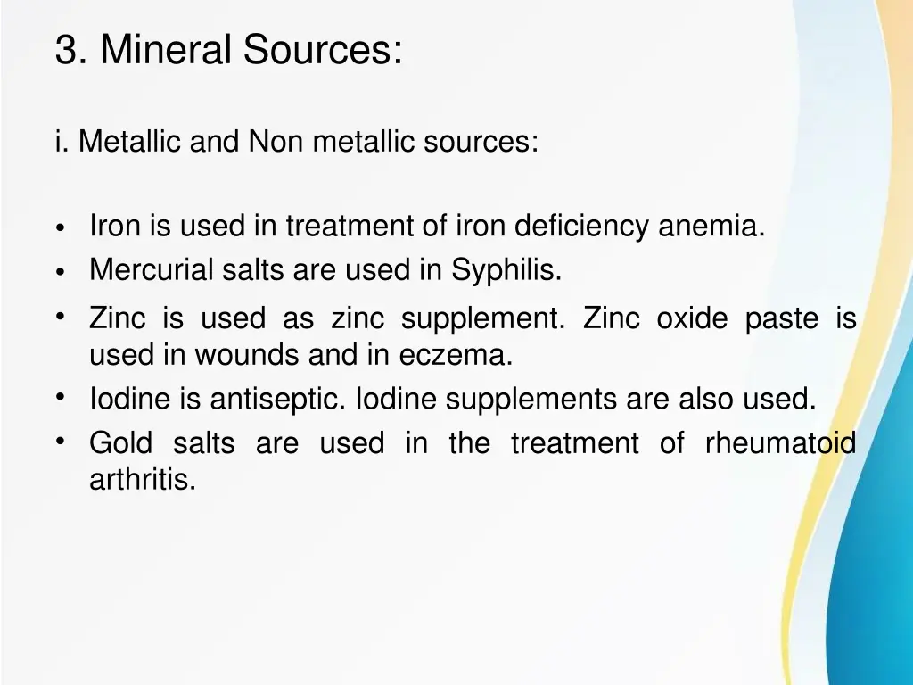 3 mineral sources