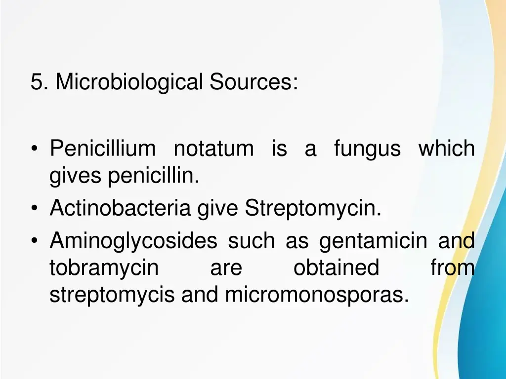 5 microbiological sources