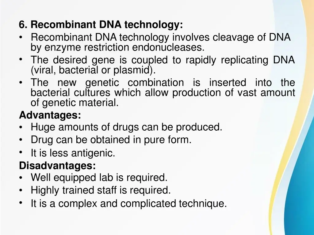 6 recombinant dna technology recombinant