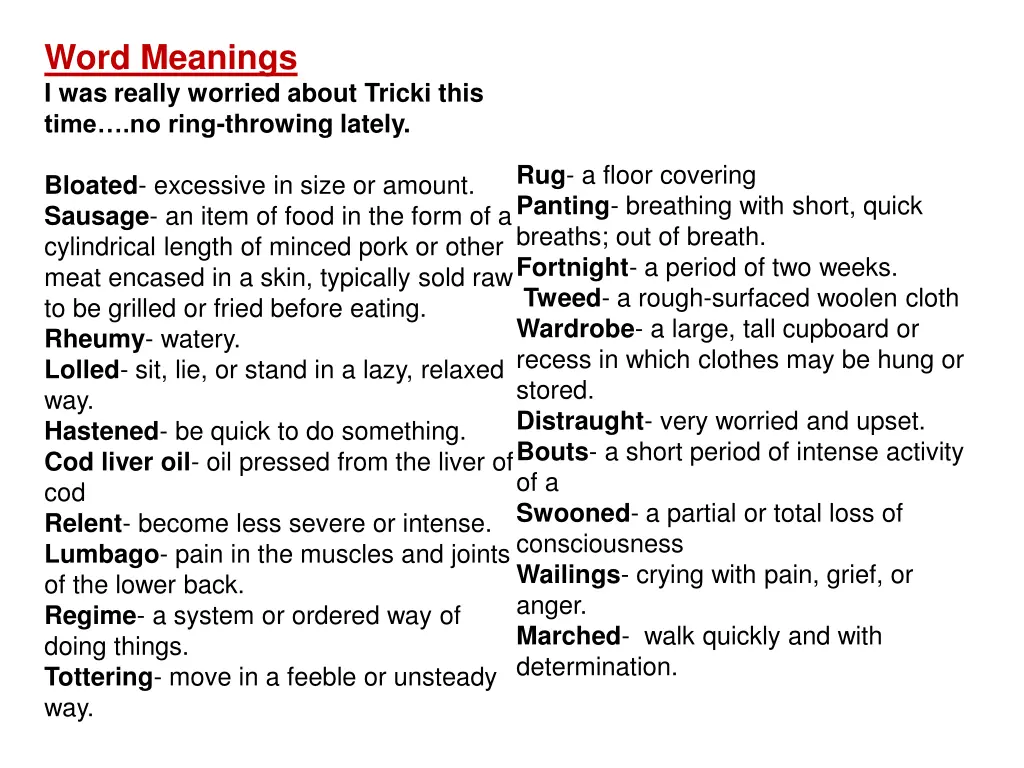 word meanings i was really worried about tricki